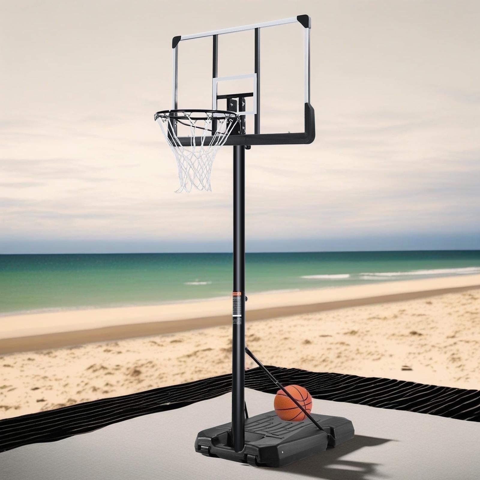 GASKY 44in Portable Basketball Hoop System 6.5 Ft to 10 Ft Height Adjustable Basketball Goal with Large Backboard Base and Wheels for Teenagers Adults Outdoor Use Fathers Day Gifts