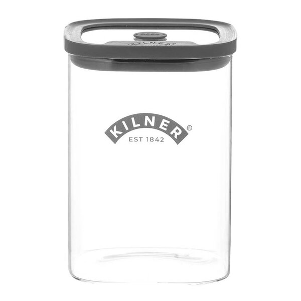 Fresh M oppbevaringskrukke 1L glass/grå