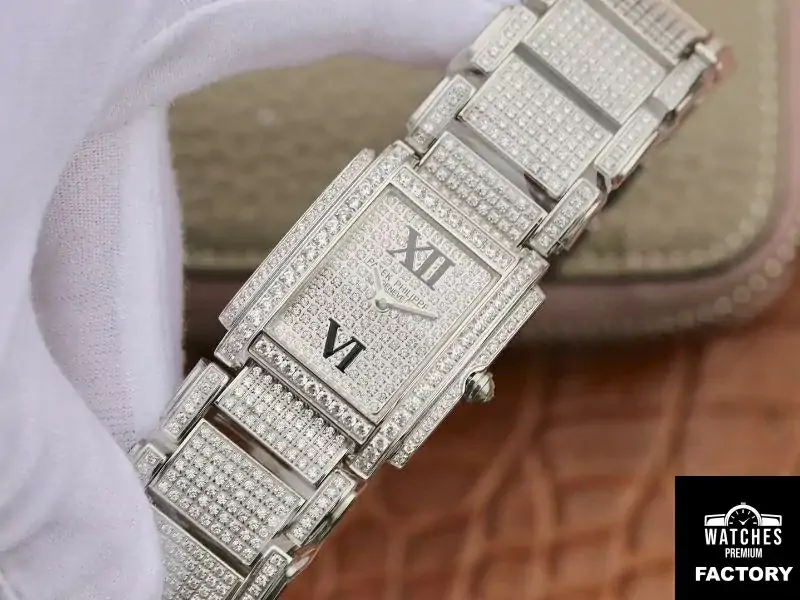 Patek Philippe Ladies Twenty-4 4908 / 101G-001 Silver Diamond Dial