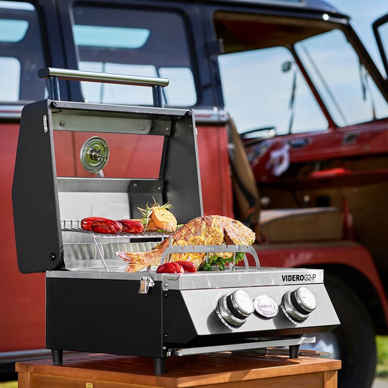 Videro gassgrill G2-P 4400W svart