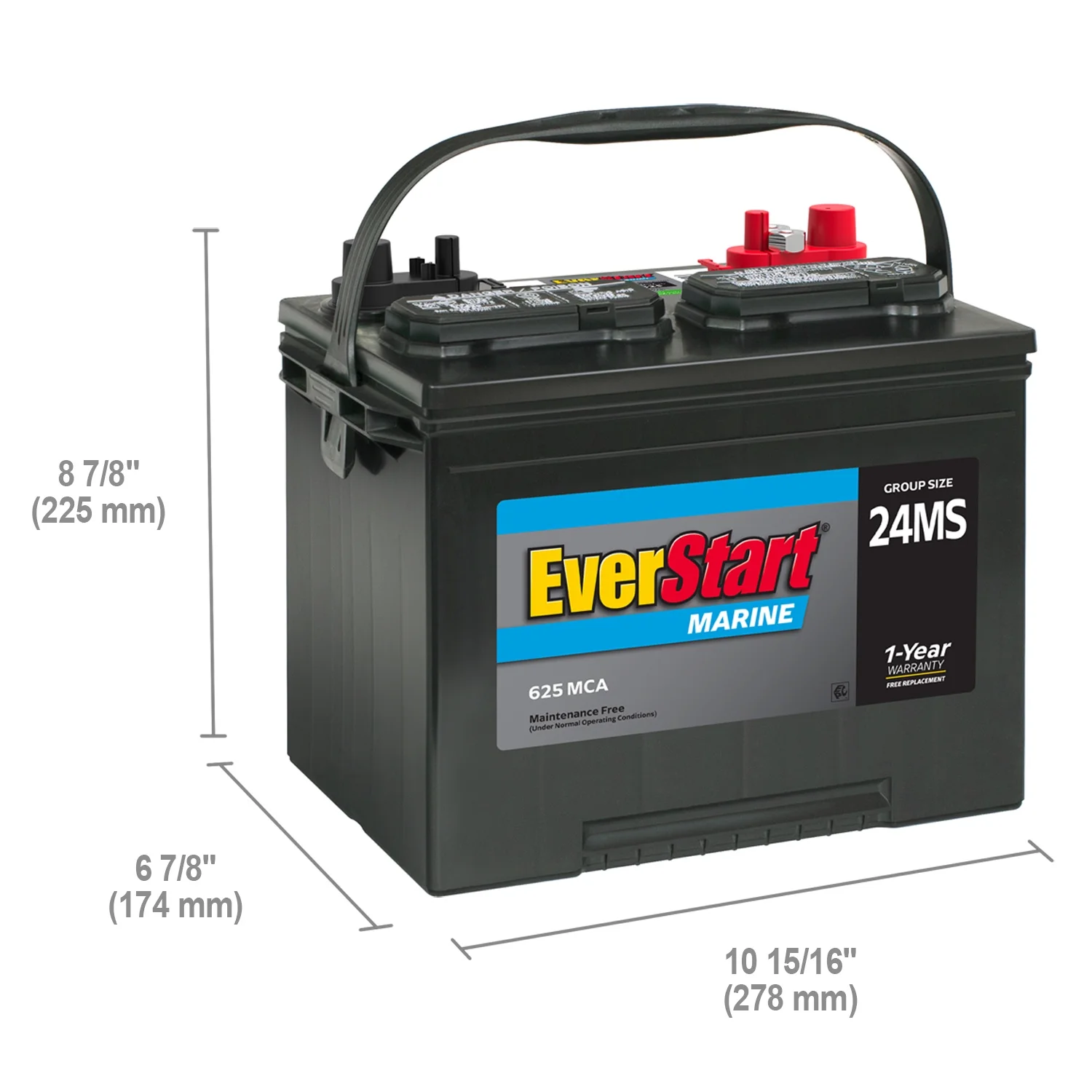 Lead Acid Marine Starting Battery, Group Size 24MS 12 Volt, 1000 MCA*(Single) - Image 6