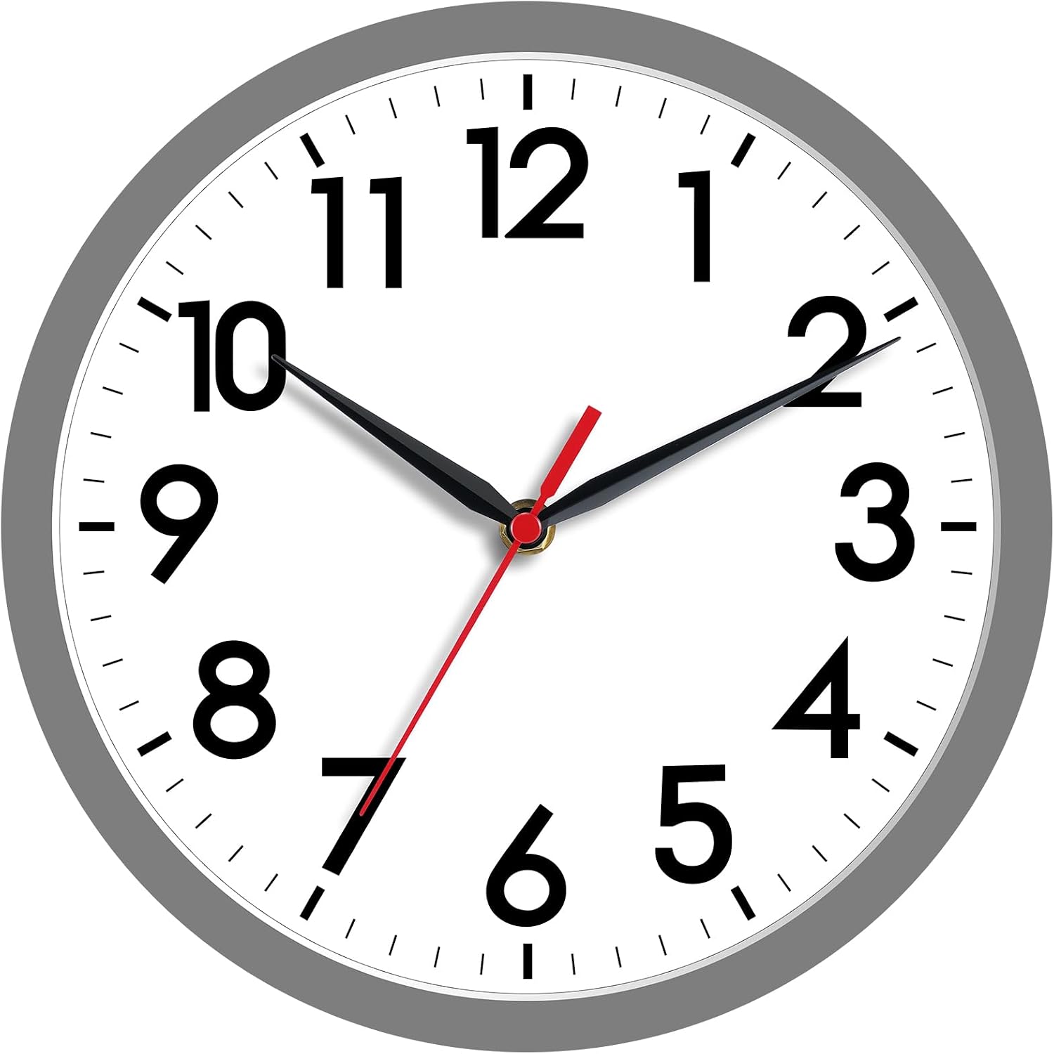 AKCISOT 10 Inch Wall Clock, Silent Battery Operated Analog Clock, Black |   Classroom |   Kitchen |   Office |   Easy to Read Numbers |   Garage