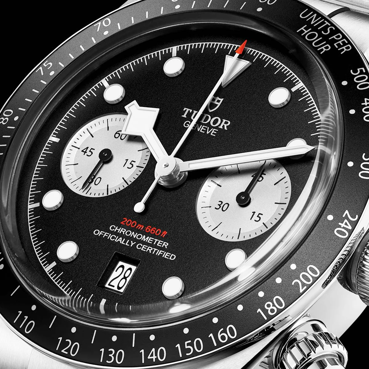 [Super Clone]Black Bay Chrono 41mm Black/Silver Dial Men's Automatic Bracelet Watch