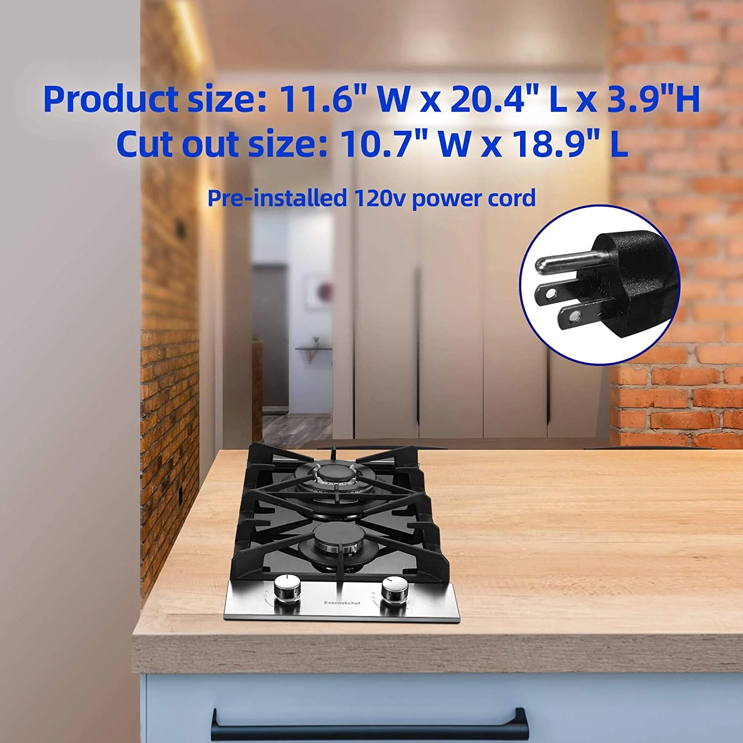 Gas Cooktop 12 inch Bulit-in Gas Stove Top 2 Burners NG/LPG Convertible Dual Burners - Image 9