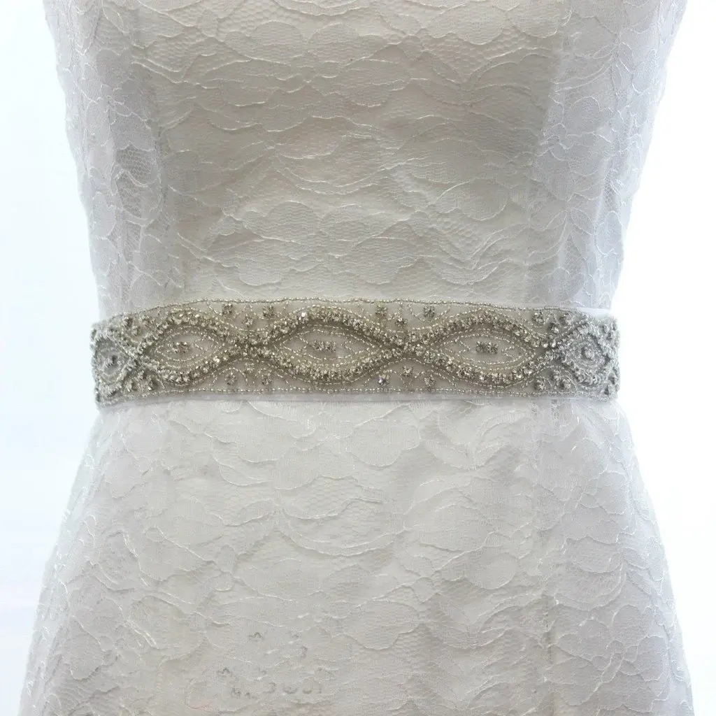 All Around Beading Bridal Belt Wedding Sash Crystal Jeweled Sash BS9