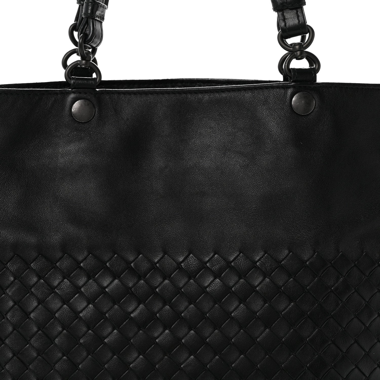 Nappa Intrecciato Flat Shoulder Bag Black