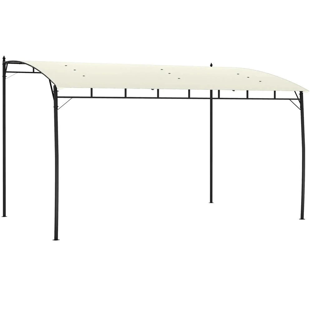 Spaco 10' x 13' Outdoor Pergola Shade, Garden Sun Shade Shelter with Metal Frame, Canopy for Outdoor as Garden, Patio, Cream White