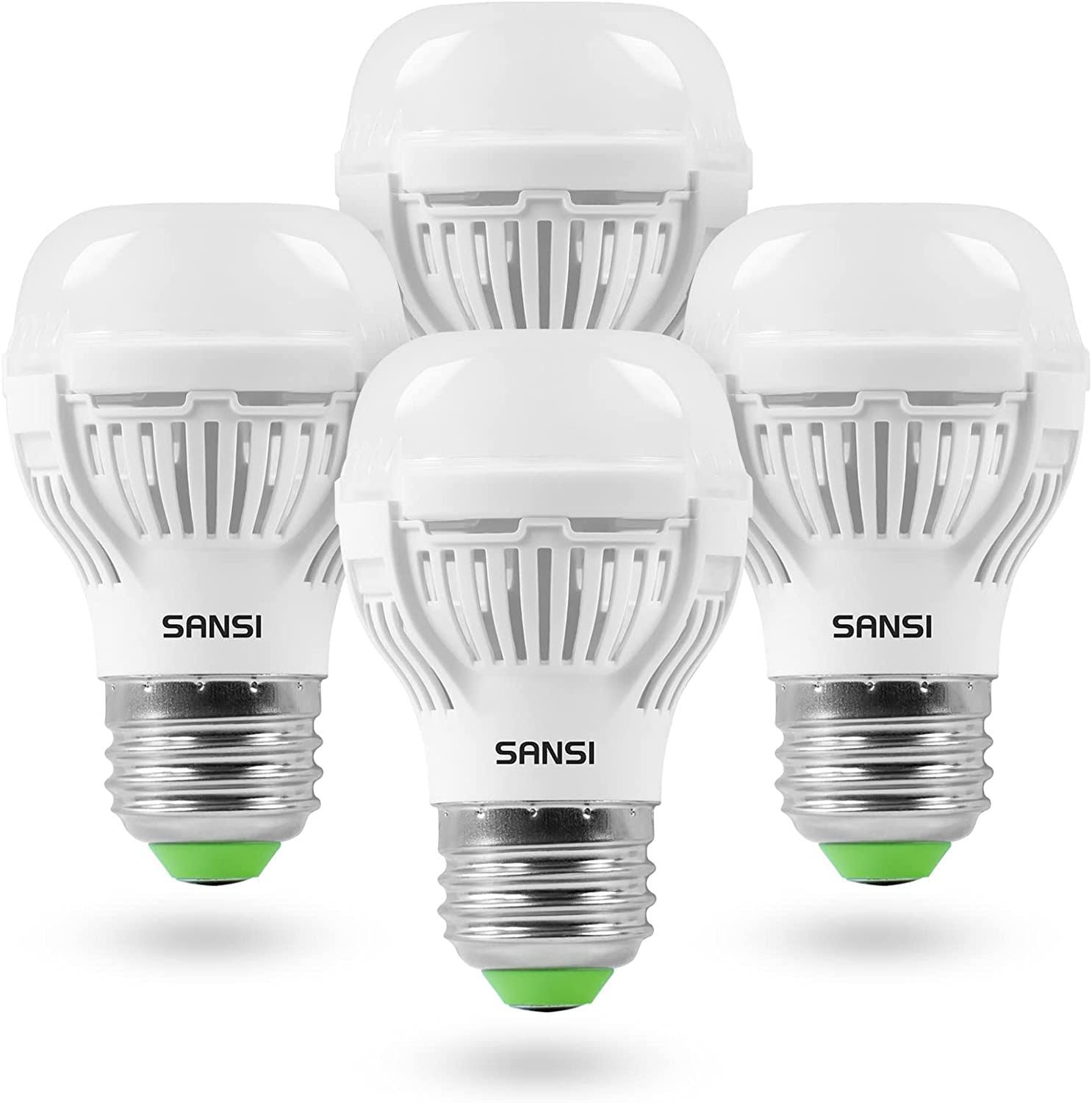 SANSI 60W Equivalent LED Light Bulb,22-Year Lifetime, 4 Pack 900 Lumens LED Bulb with Ceramic Technology, 4000K Cool White 9W Non-Dimmable, E26, A15