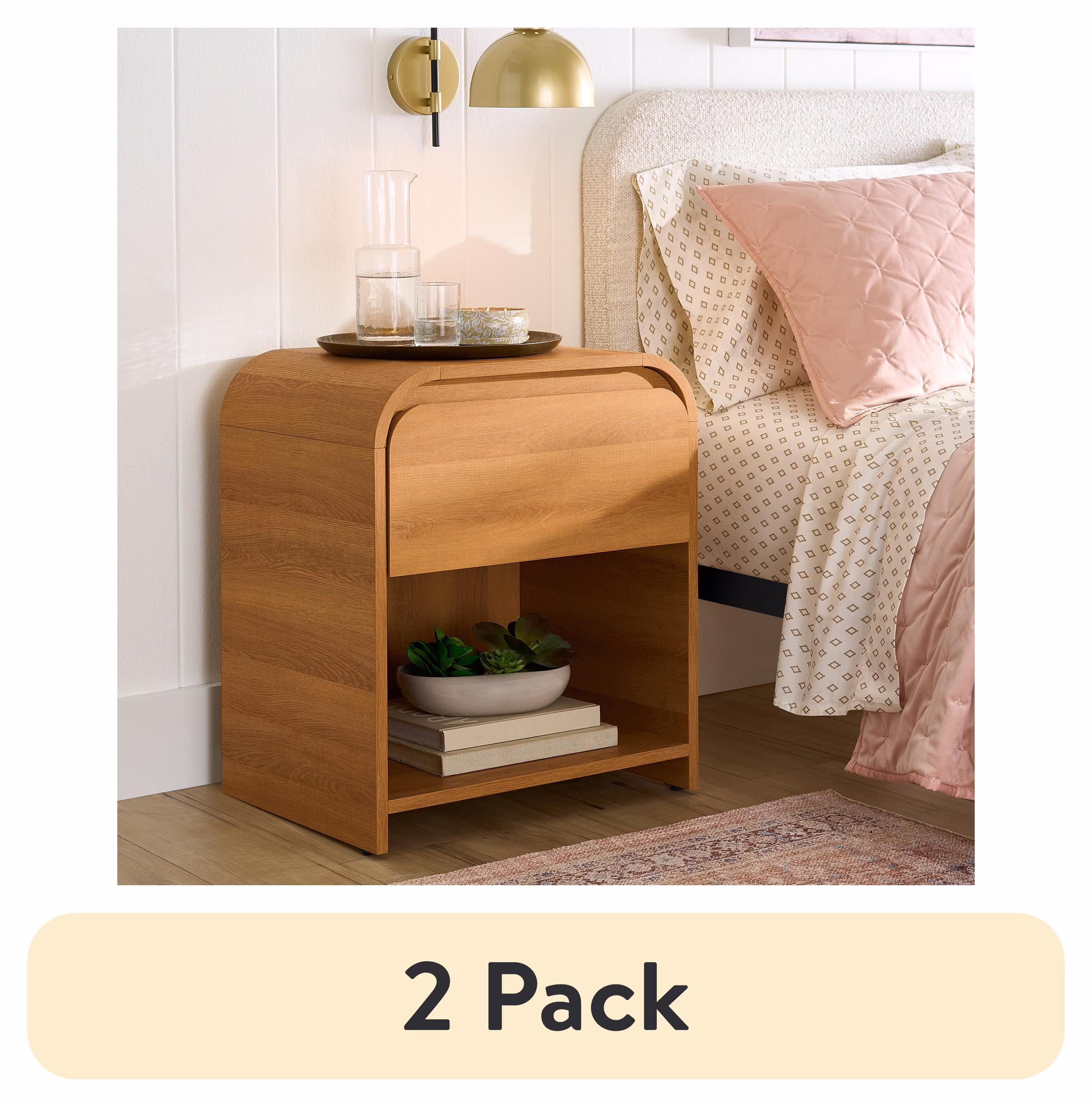 Better Homes & Gardens Juliet Nightstand with USB, Rich Black Finish