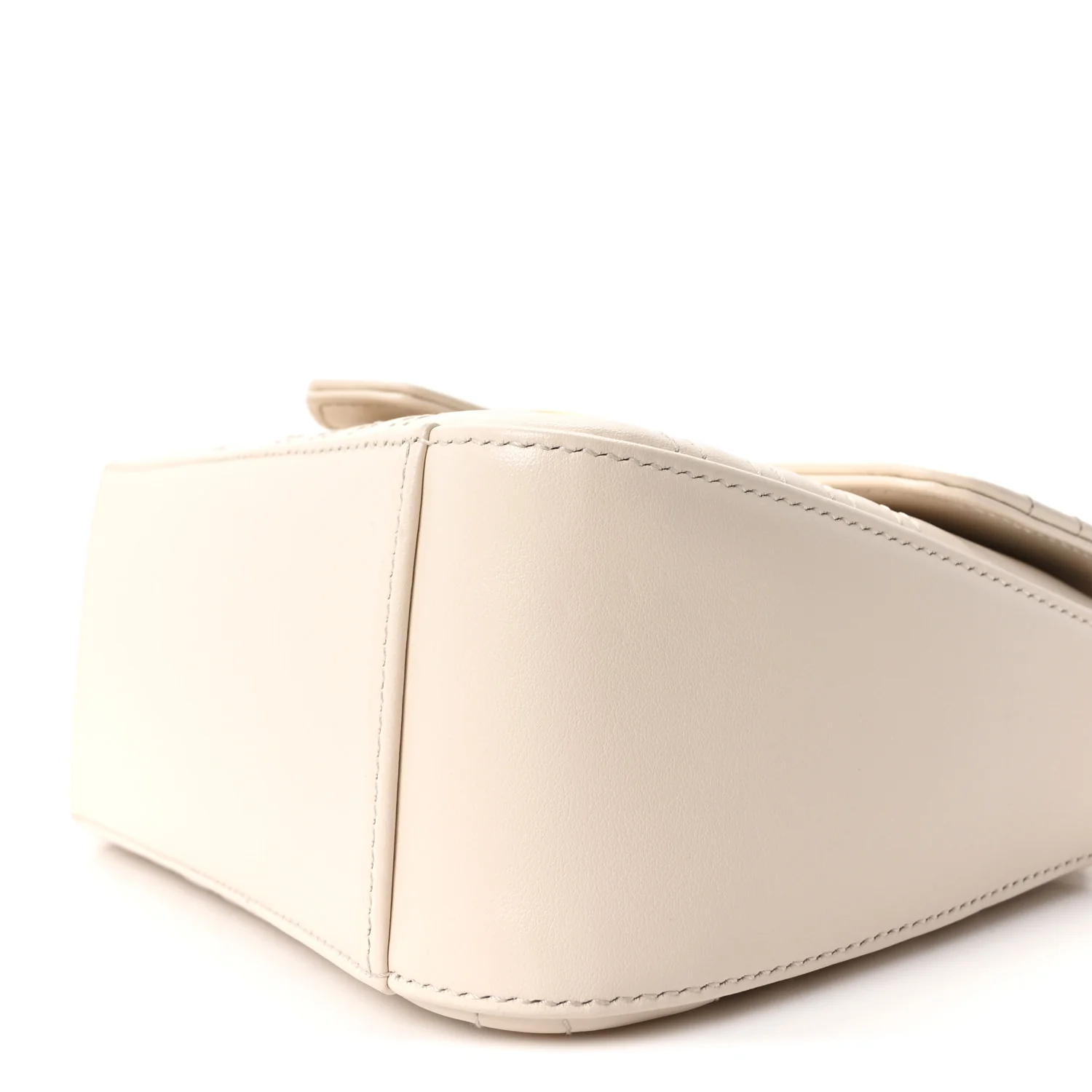 Calfskin Matelasse Mini GG Marmont Top Handle Shoulder Bag White