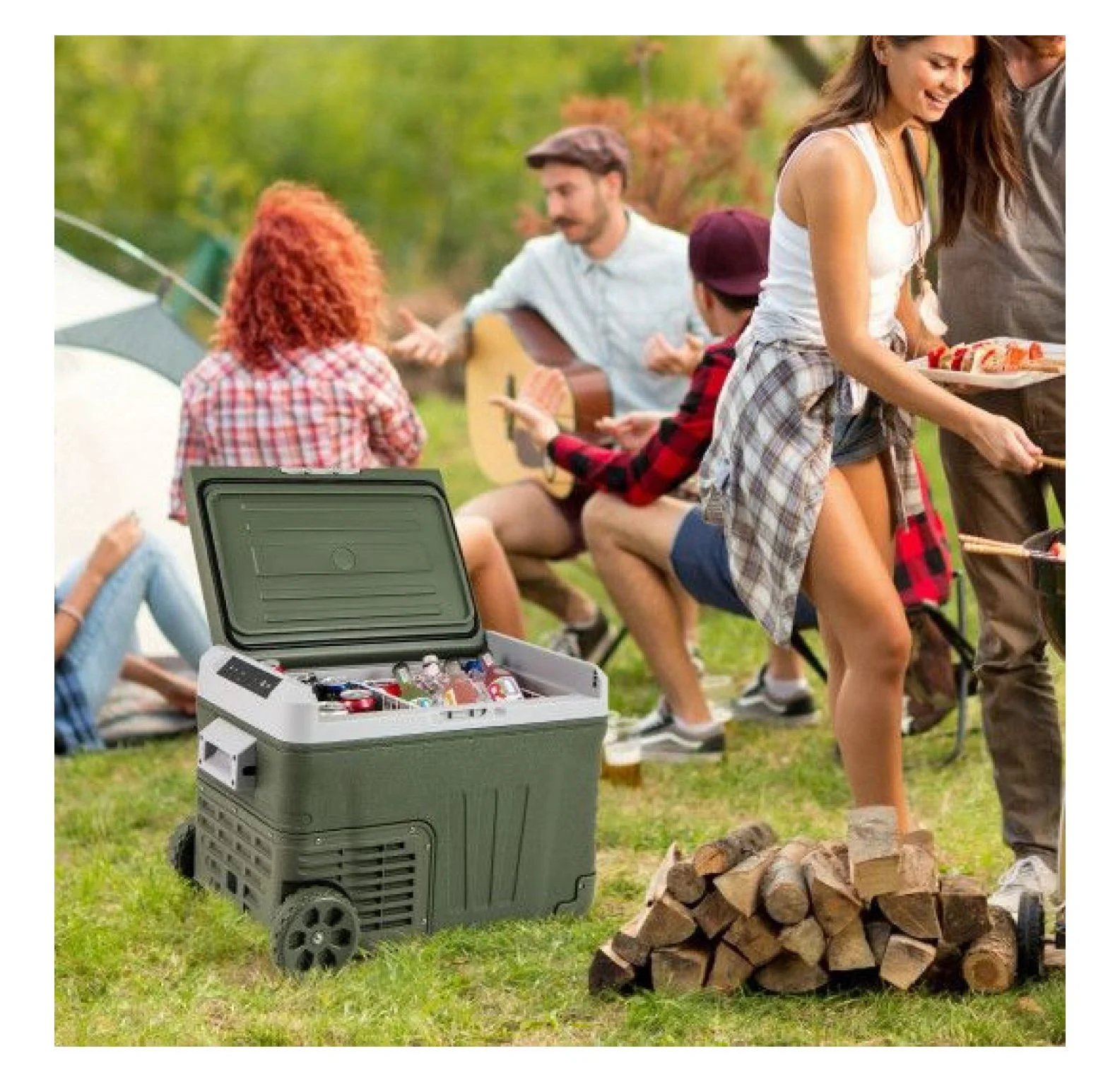 12V Car Refrigerator Portable Fridge 35L/50L Electric Cooler, Adjustable Temp -4�H~68�H, DC 12/24V AC 100-240V, for Road Trips, Camping, Food Preservation(35LA) - Image 2