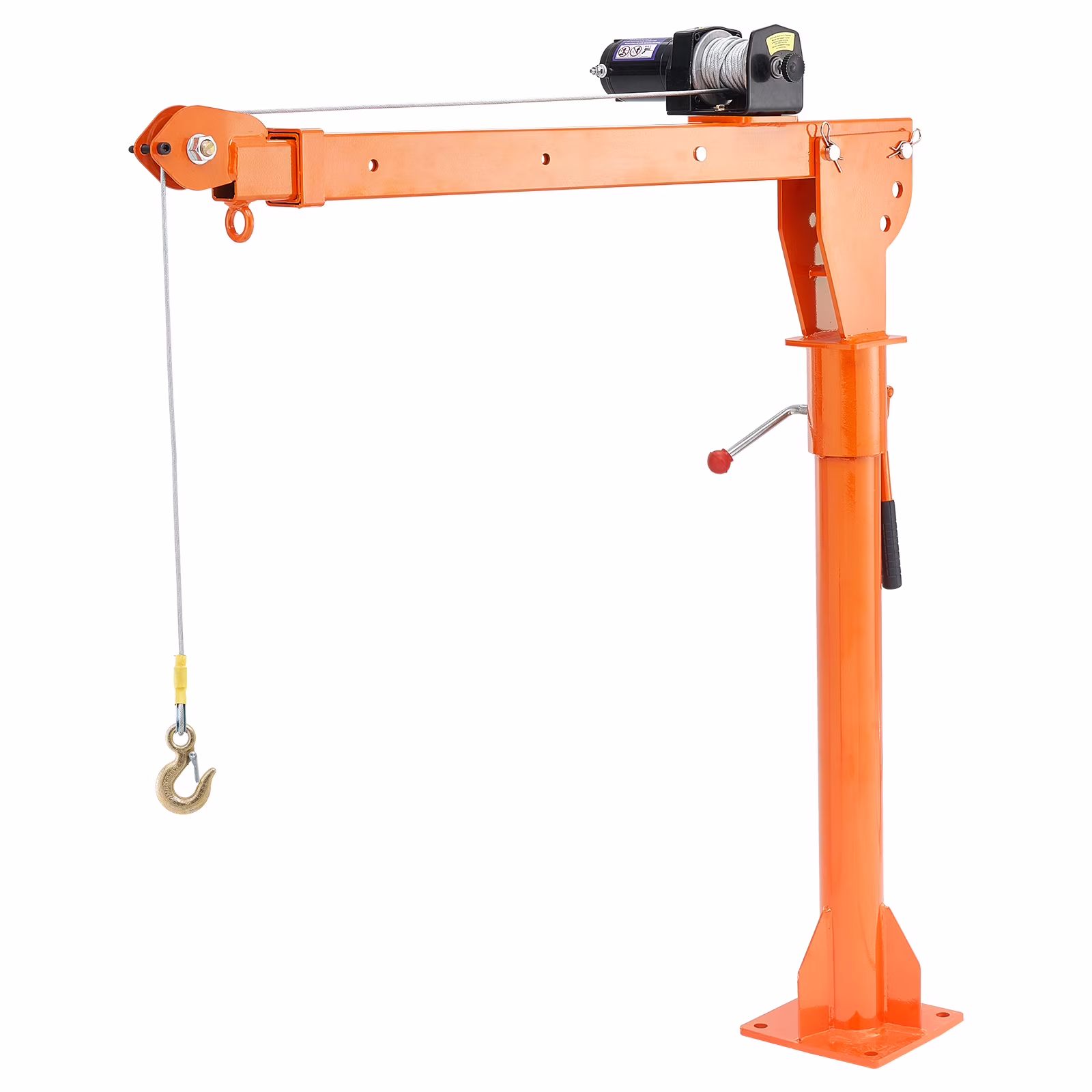 VEVOR Electric Pickup Truck Crane, 1100 lbs, Folding Truck-Mounted Bed Crane with Electric Winch 3500 lbs, Steel Pickup Truck Jib Crane Hoist 360�� Swivel for Lifting Goods in Construction, Factory