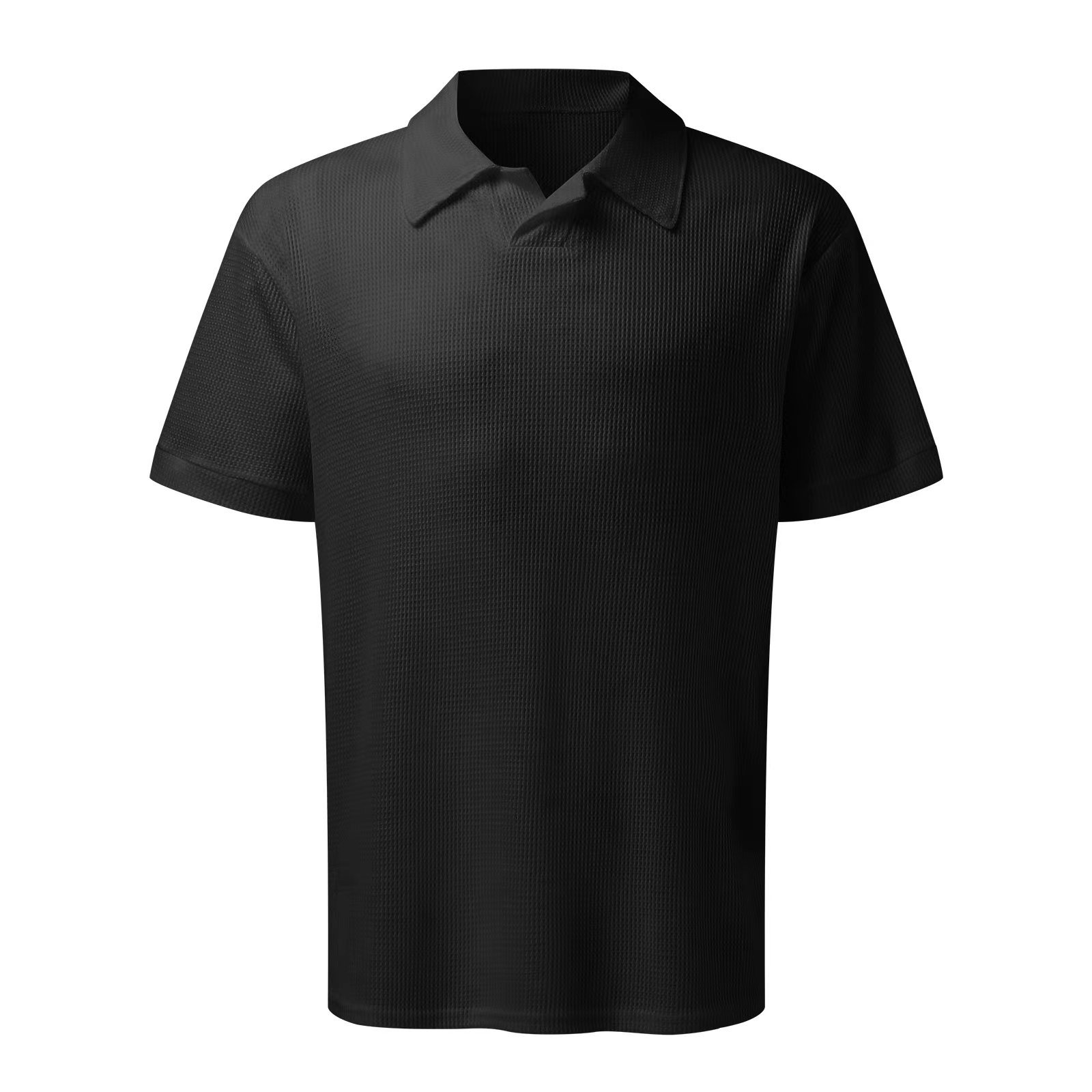 Polo noir à col en V pour homme Suitmens