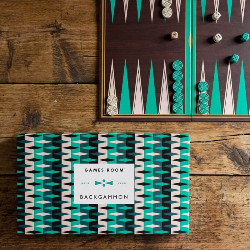 Backgammon grafisk mønstret boks