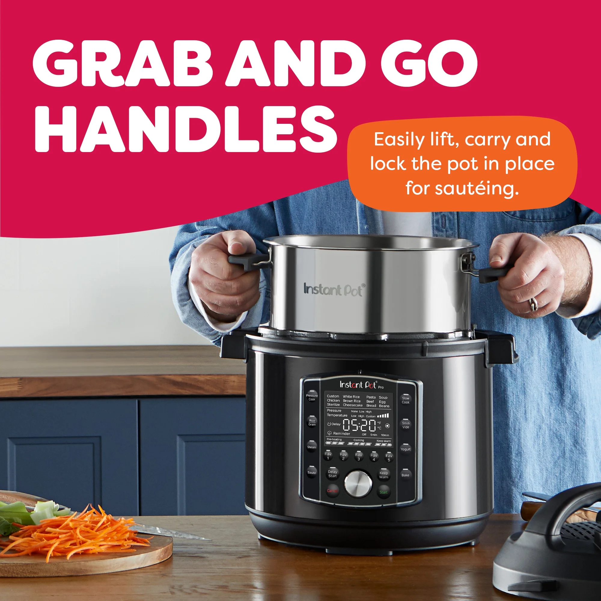 Instant Pot Pro 8 - Quart Electric Pressure Cooker, 10 - in - 1 Slow Cooker, Rice/Grain Cooker, Steamer, Saut, Sous Vide, Yogurt Maker, Sterilizer and Warmer