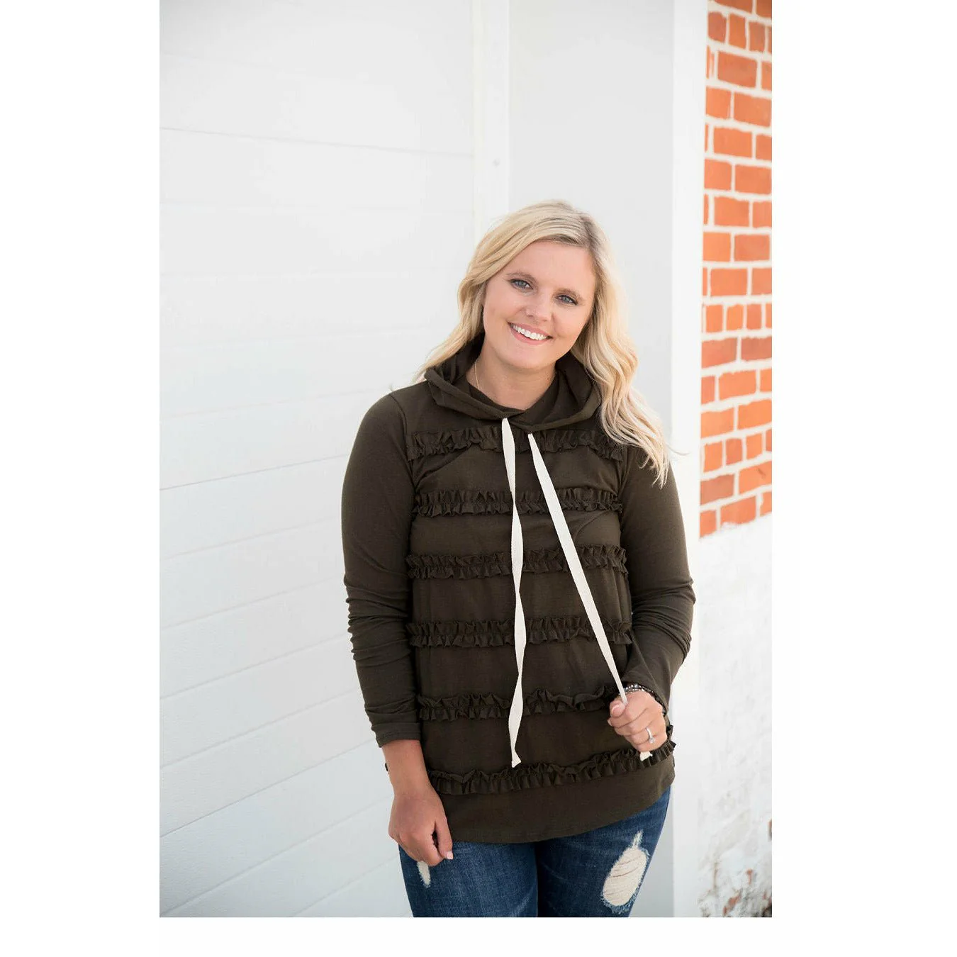 Ruffled Hoodie