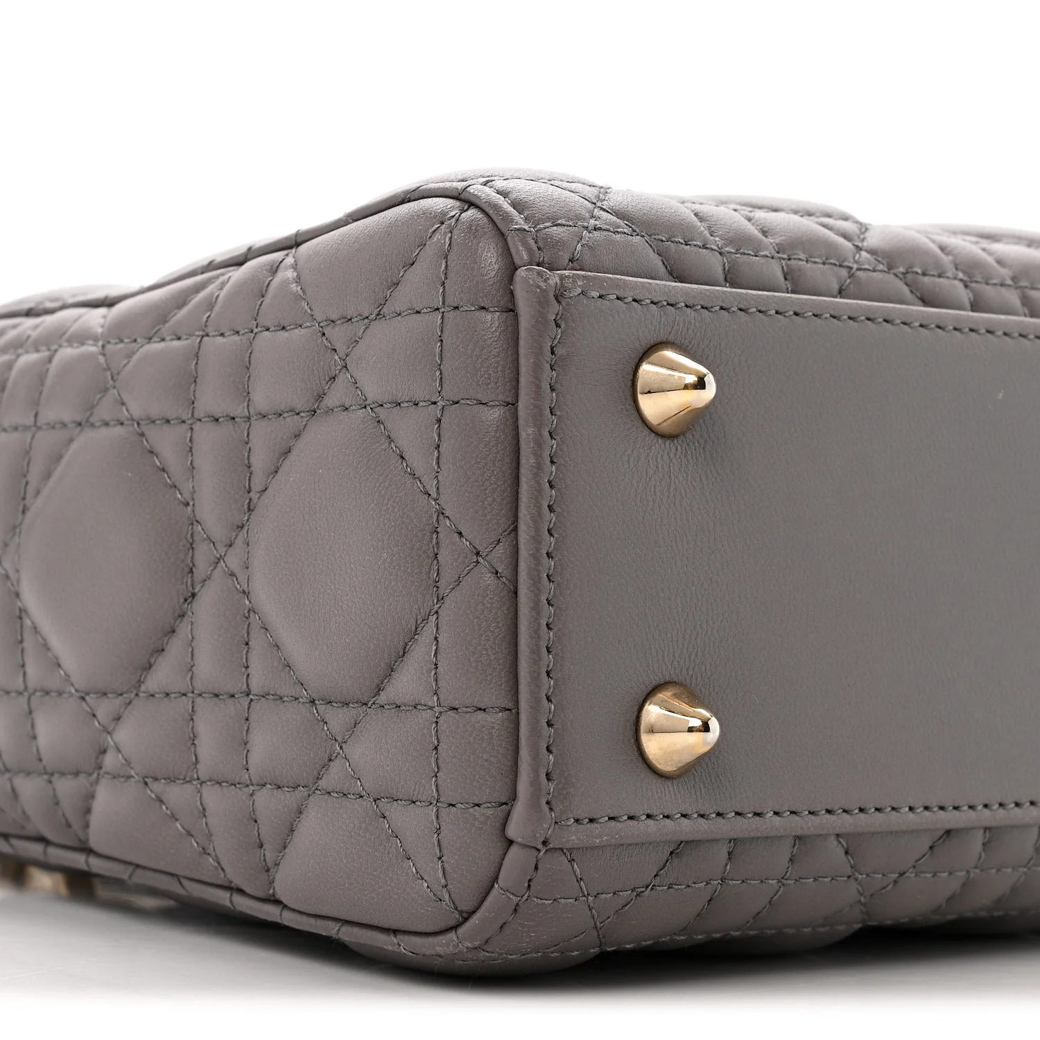 Lambskin Cannage Small Lady Dior Grey