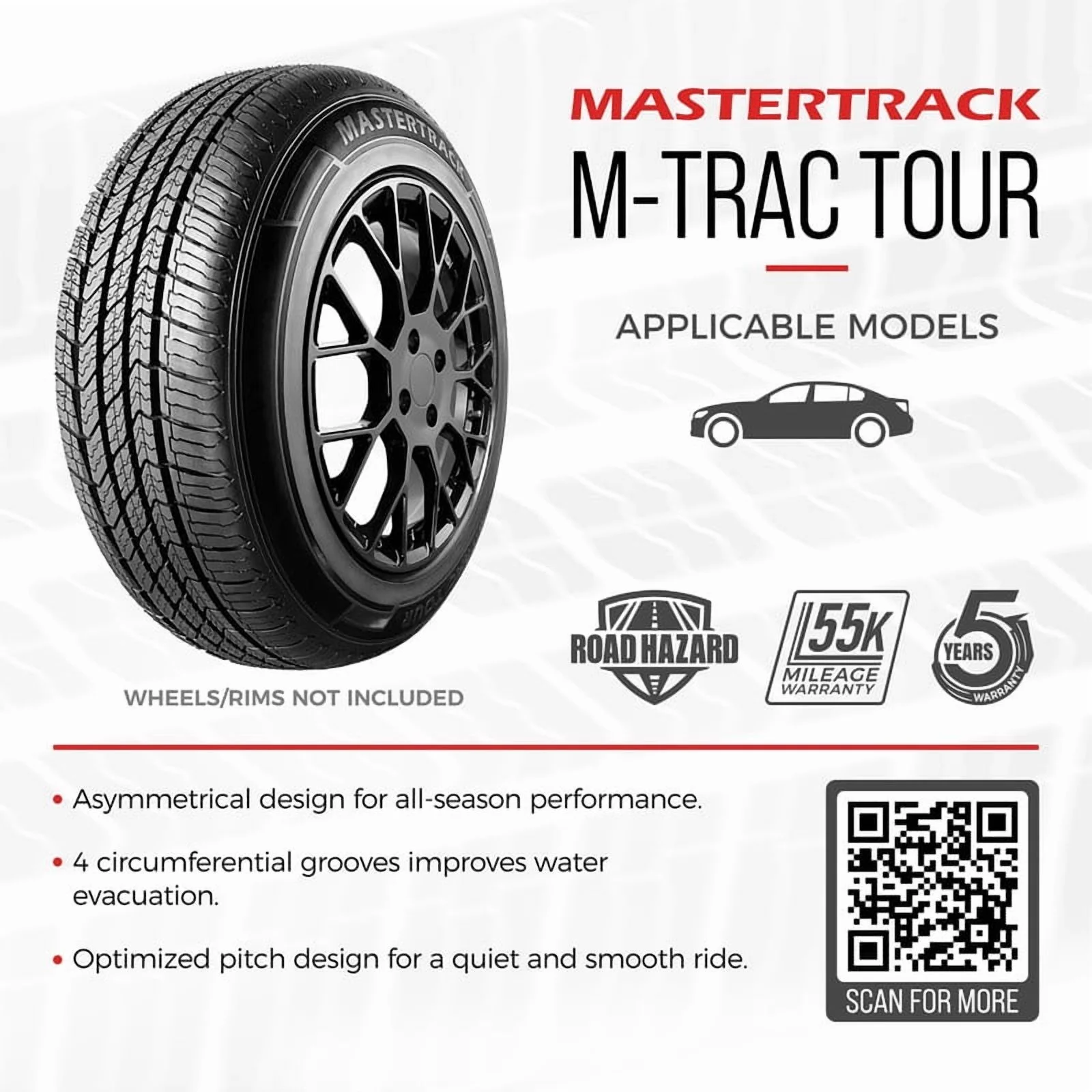 Mastertrack M - TRAC TOUR All-Season 225/60R16 225/60 R16 98H Passenger Tires (No Wheels)