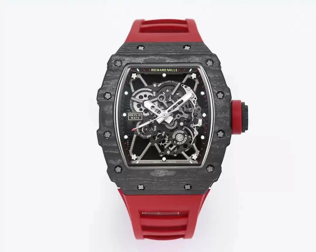 Richard Mille RM35-01 BBR Factory Carbon Fiber Case Rubber Strap