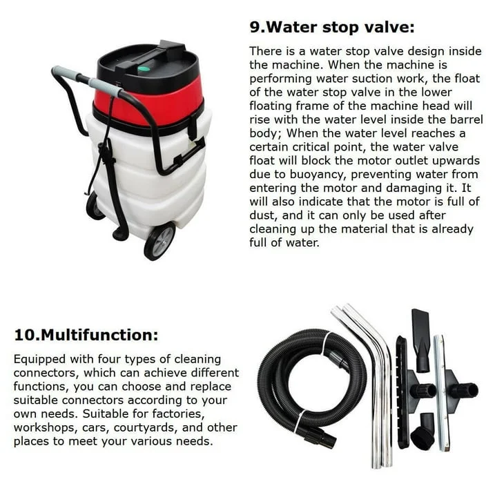 Commercial Vacuum Cleaner 110V Industrial Wet Dry Dual-Purpose Vacuuming Water Suction Machine