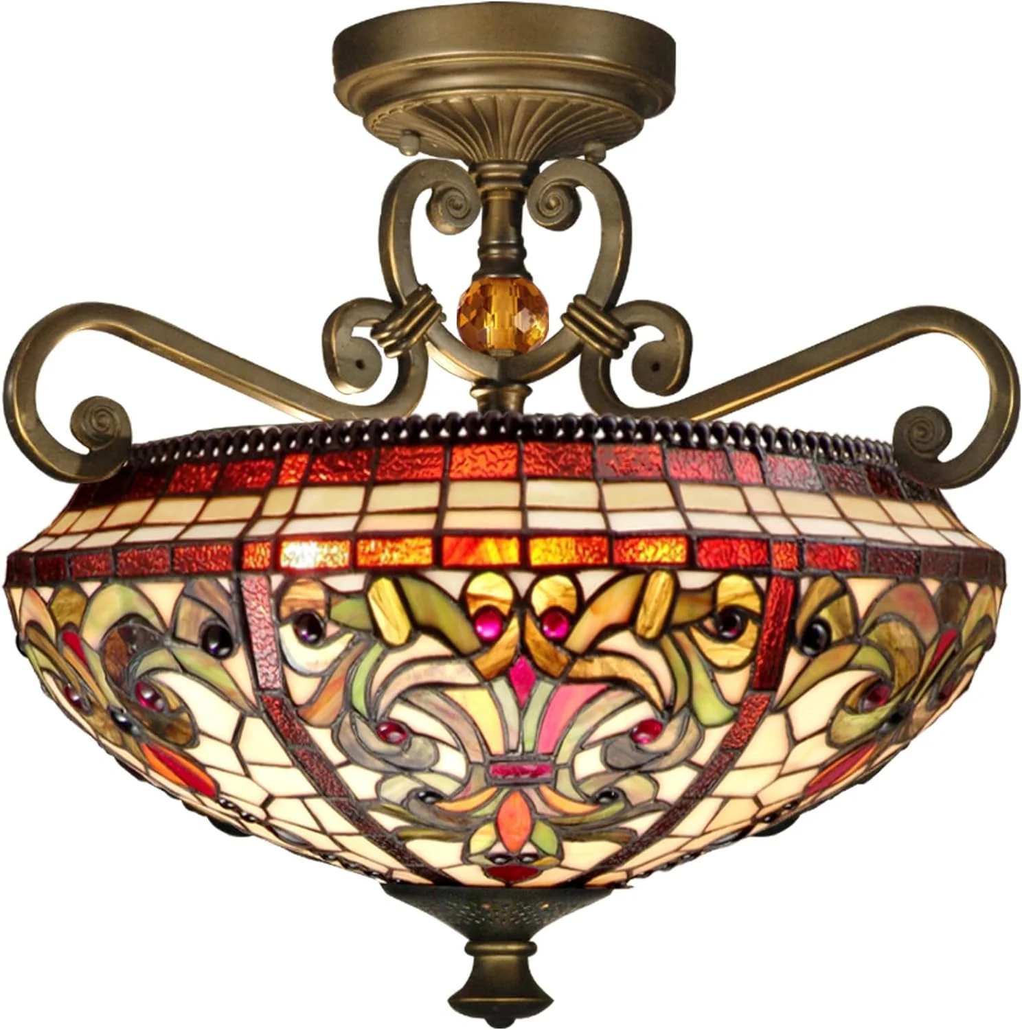 Baroque Semi Flush Mount, Sand