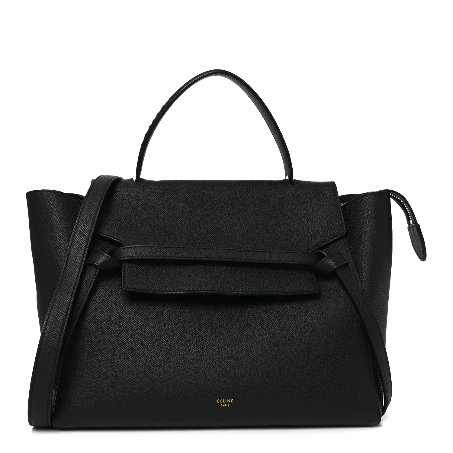 Grained Calfskin Mini Belt Bag Black