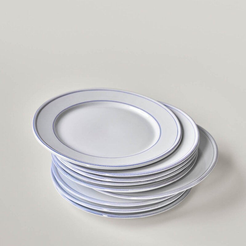 Bistro middagstallerken 27 cm 2 stk blå/hvit