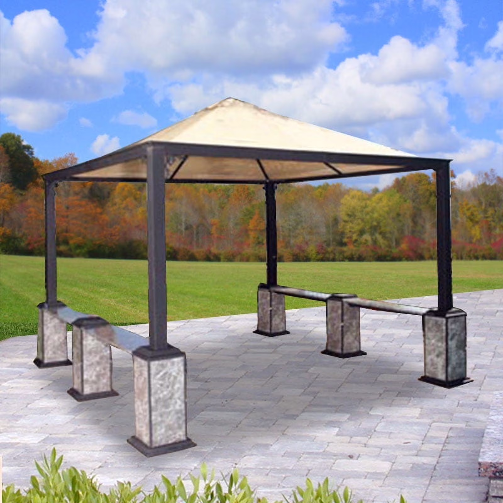 Garden Winds Replacement Canopy Top for Sparta Gazebo - Riplock 500
