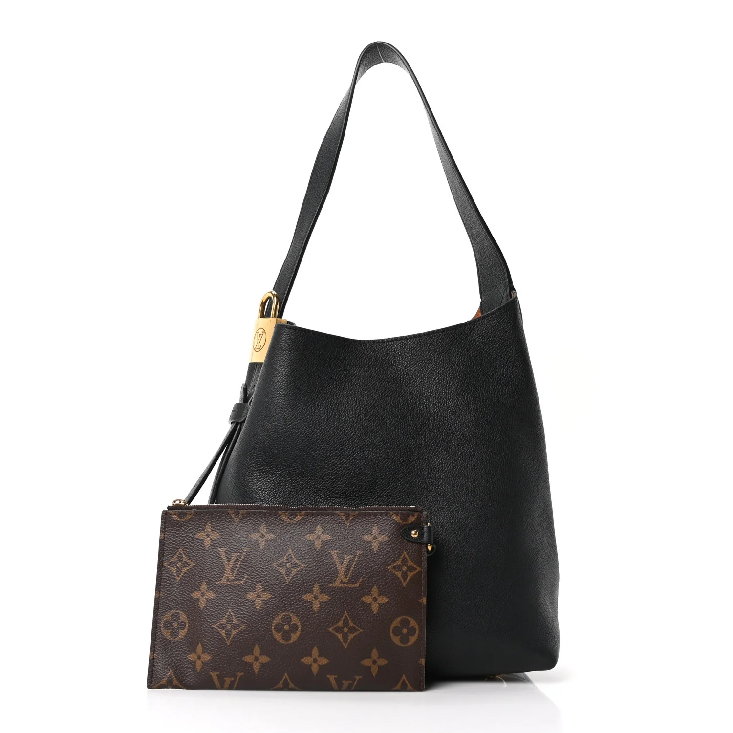 Grained Calfskin Low Key Hobo PM Black