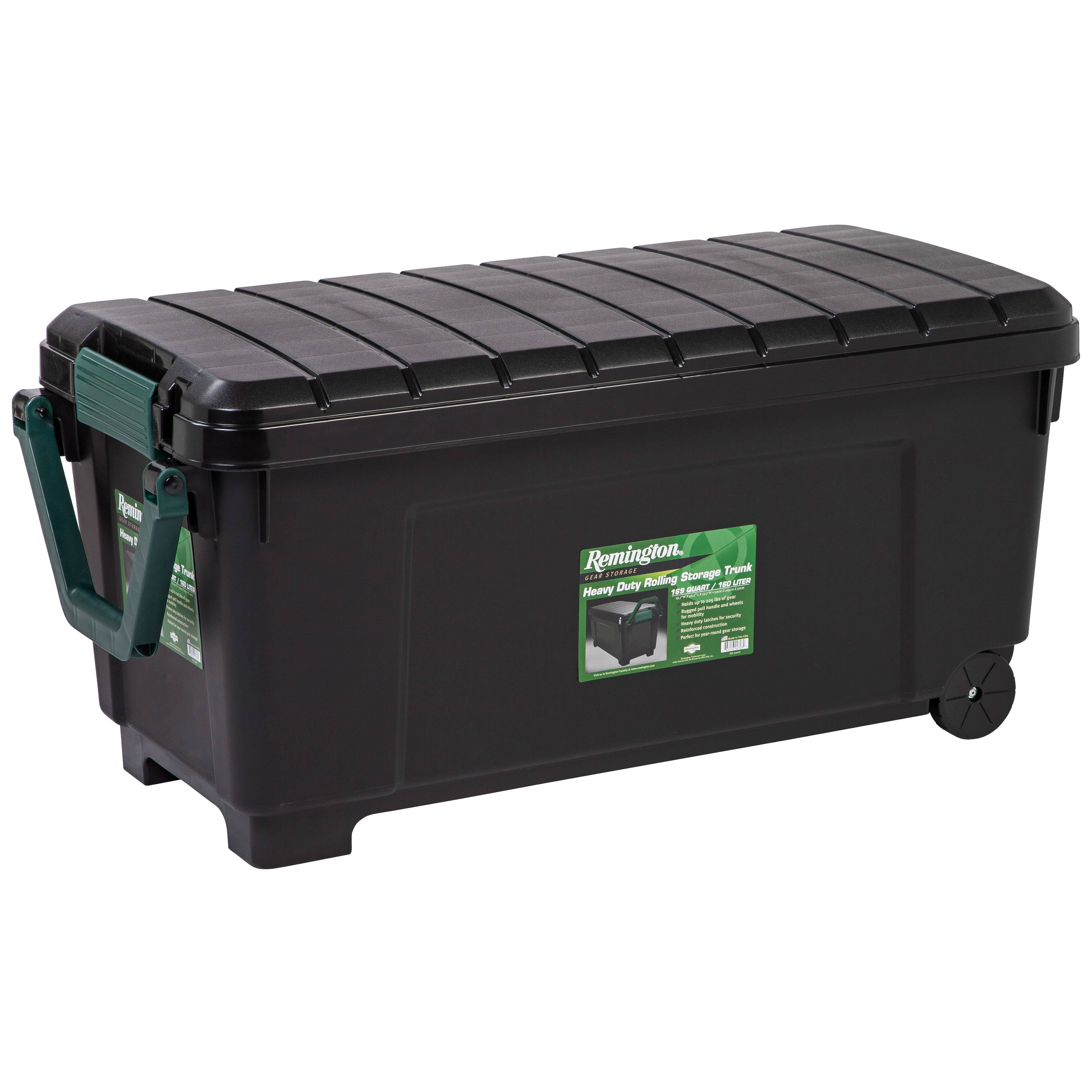 Remington 169 Qt. Rolling Storage Tote with Handle, Black
