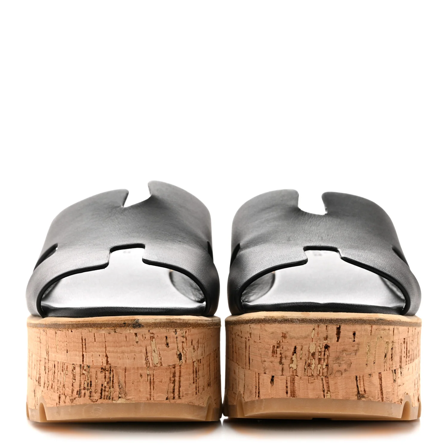 Calfskin Cork Eze 30 Sandals 37 Black