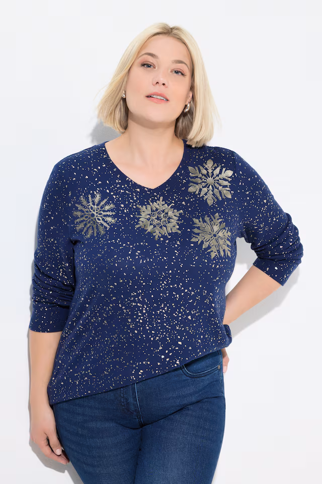 Metallic Snowflake Sweatshirt