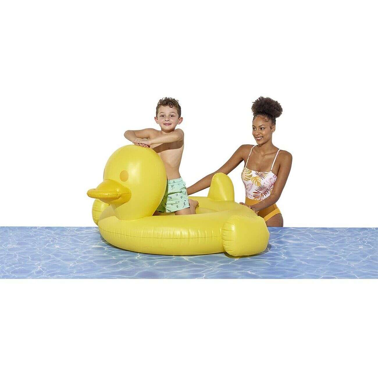 Canard gonflable à chevaucher jaune Ø120cm