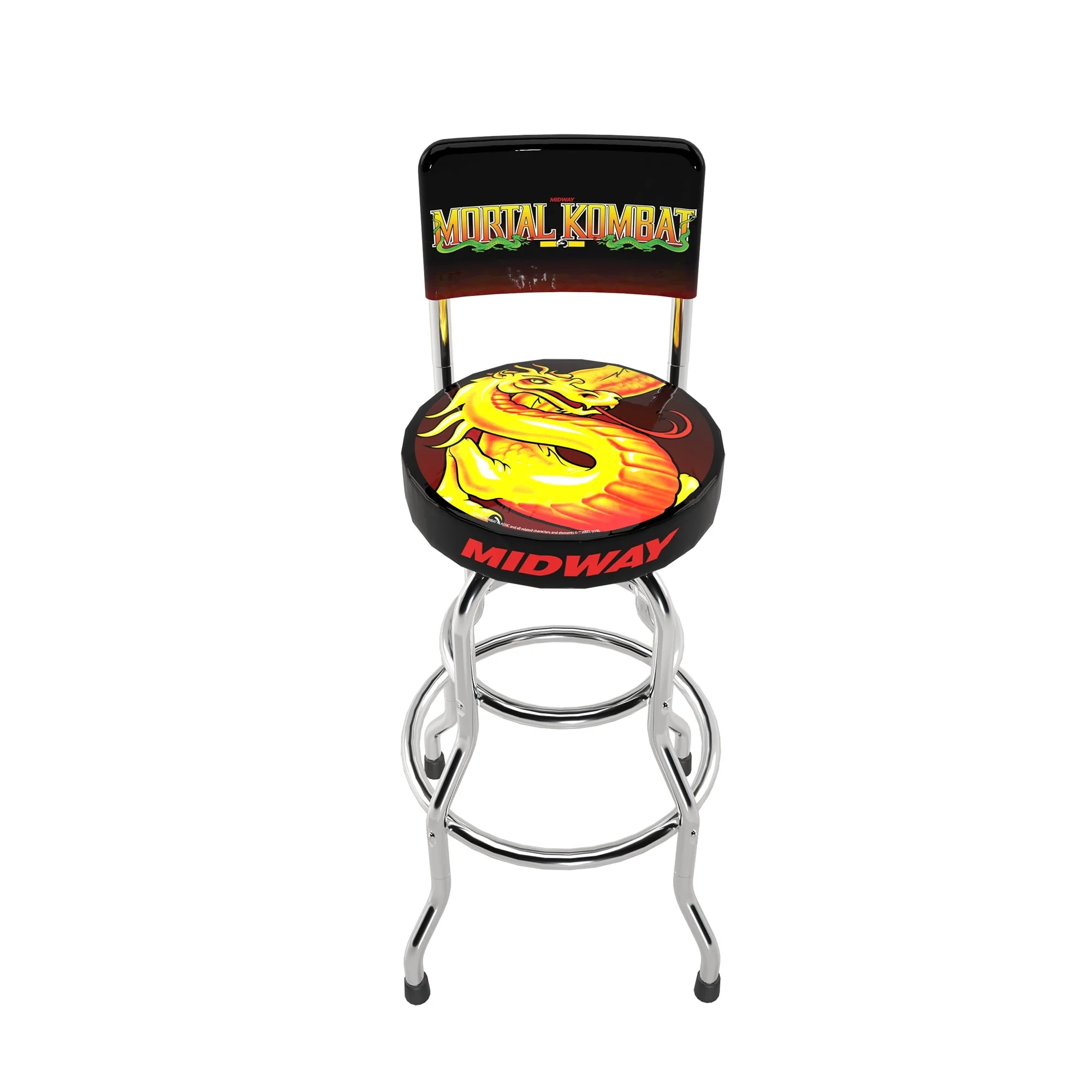 Arcade1up Midway Legacy Mortal Kombat High Back, Adjustable Height, Video Game Stool with Swiveling Padded Seat, Orin Edition