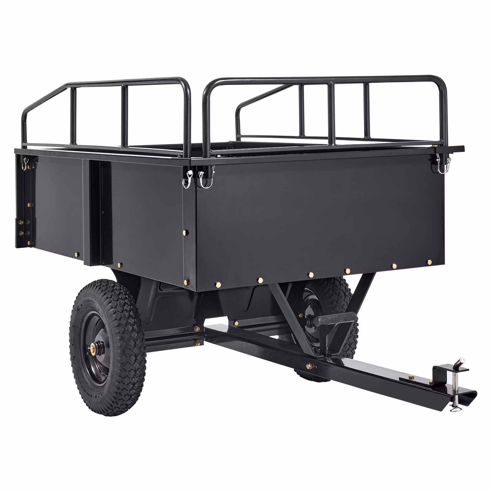 BENTISM Dump Trailer Tow Behind Dump Cart, 750 lb 15 Cu. Ft, Steel Construction Garden Utility Trailer with Removable Sides