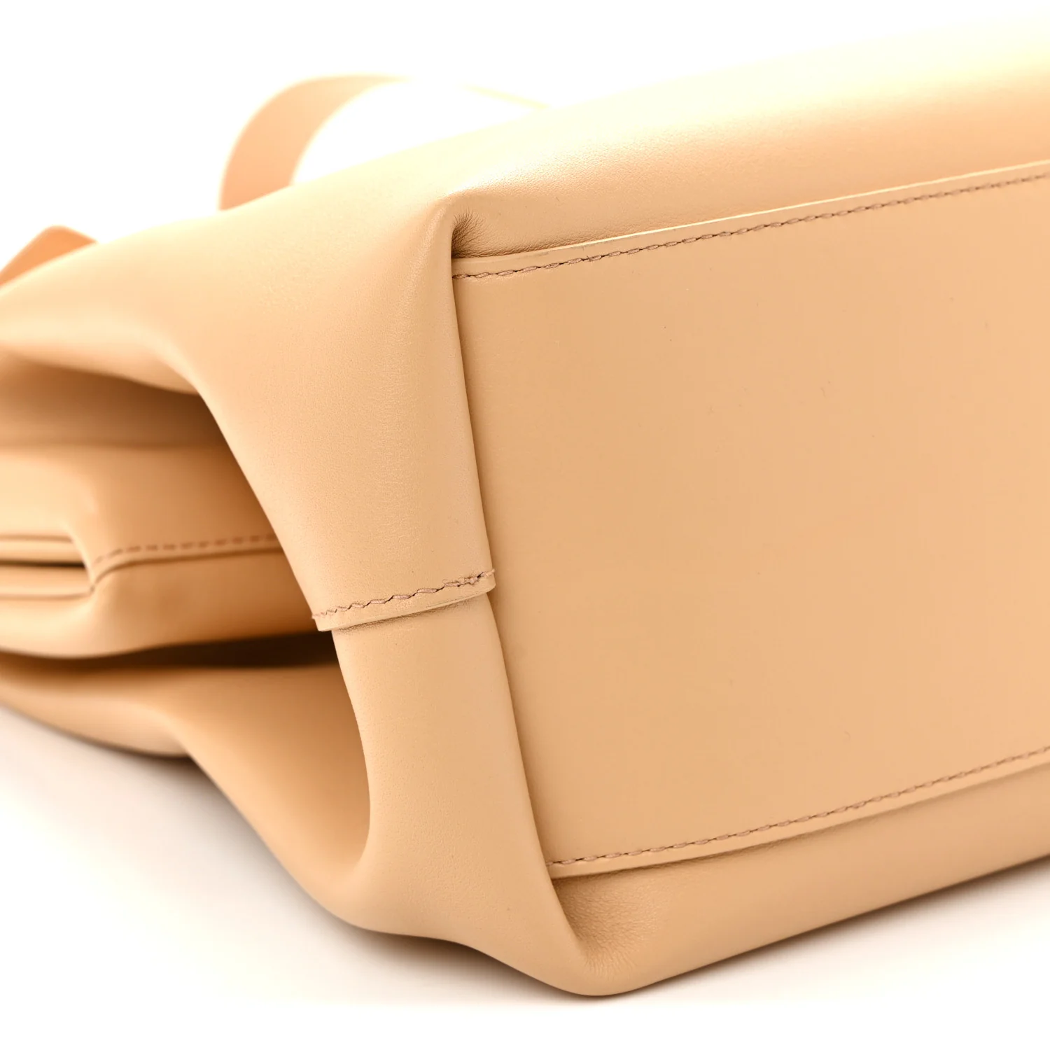Calfskin Medium The Point Triangle Bag Almond