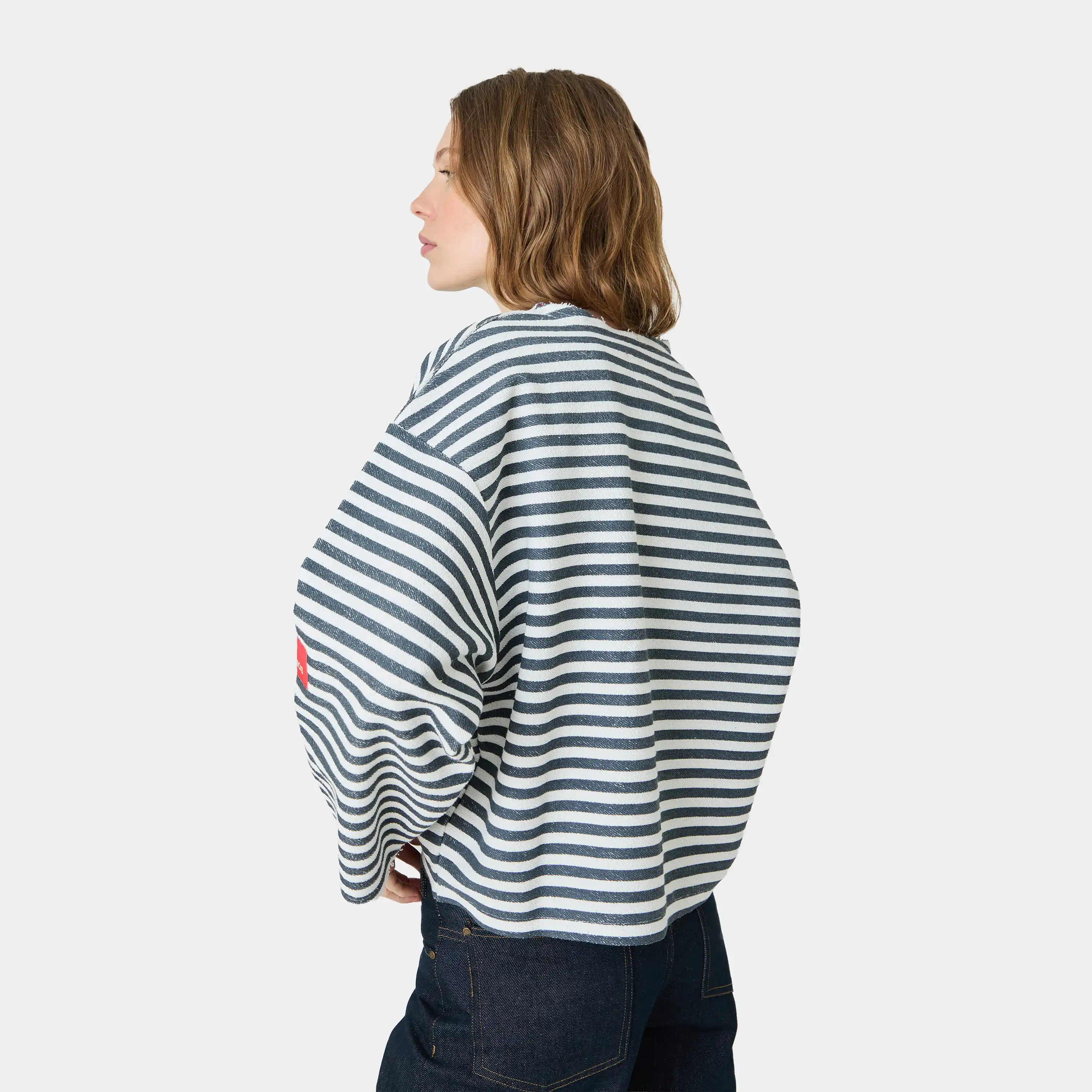 Sade Navy Reverse Crewneck