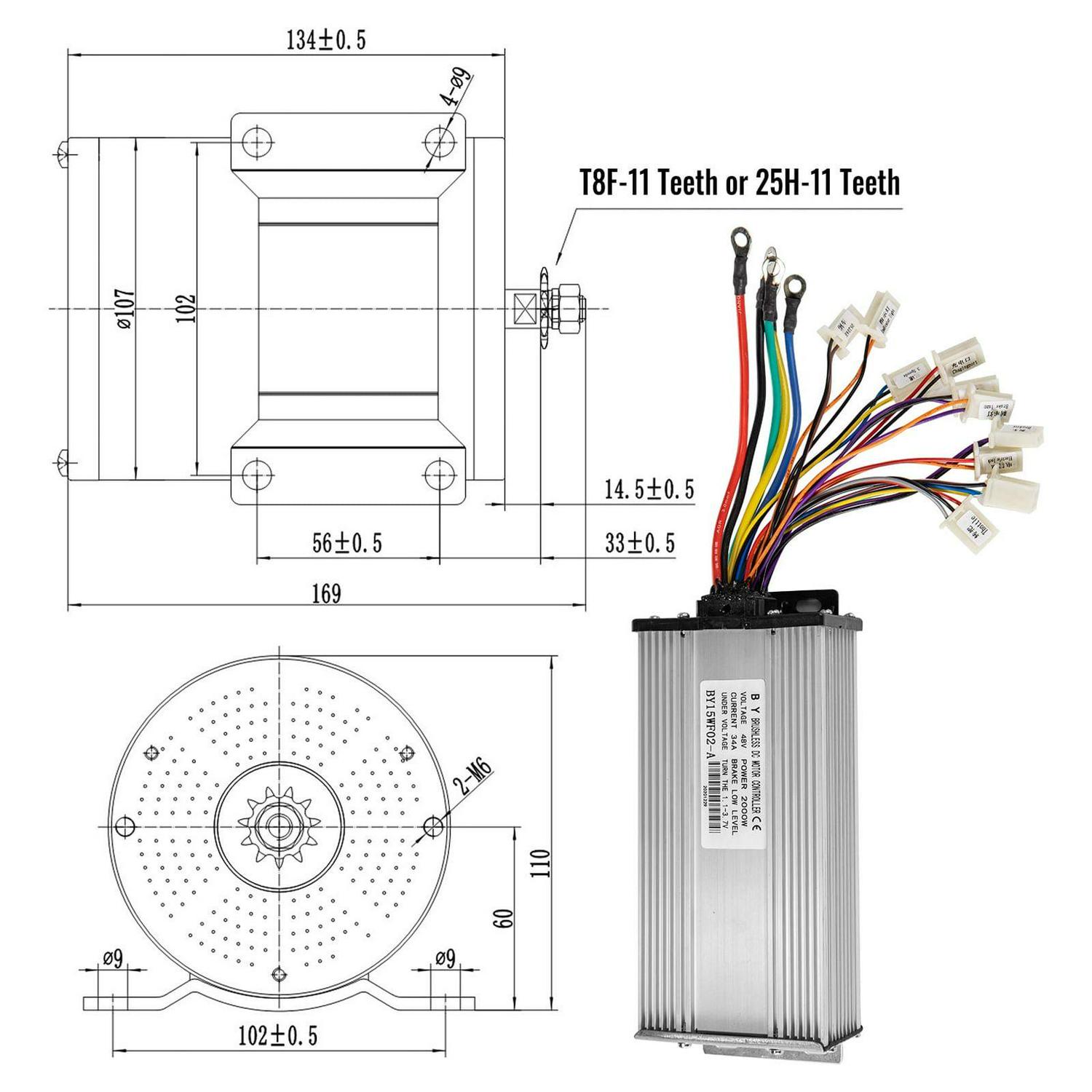 48V 2000W Brushless DC Motor Kit. 4300 RPM. with Controller Throttle. for Go Kart/ATV. 10 lb - Image 9