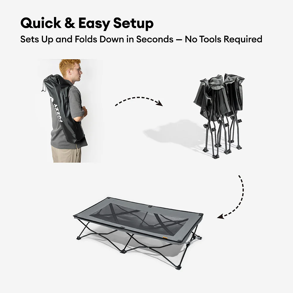 Foldable Elevated Dog Bed With Waterproof Mat-Urban Roaming