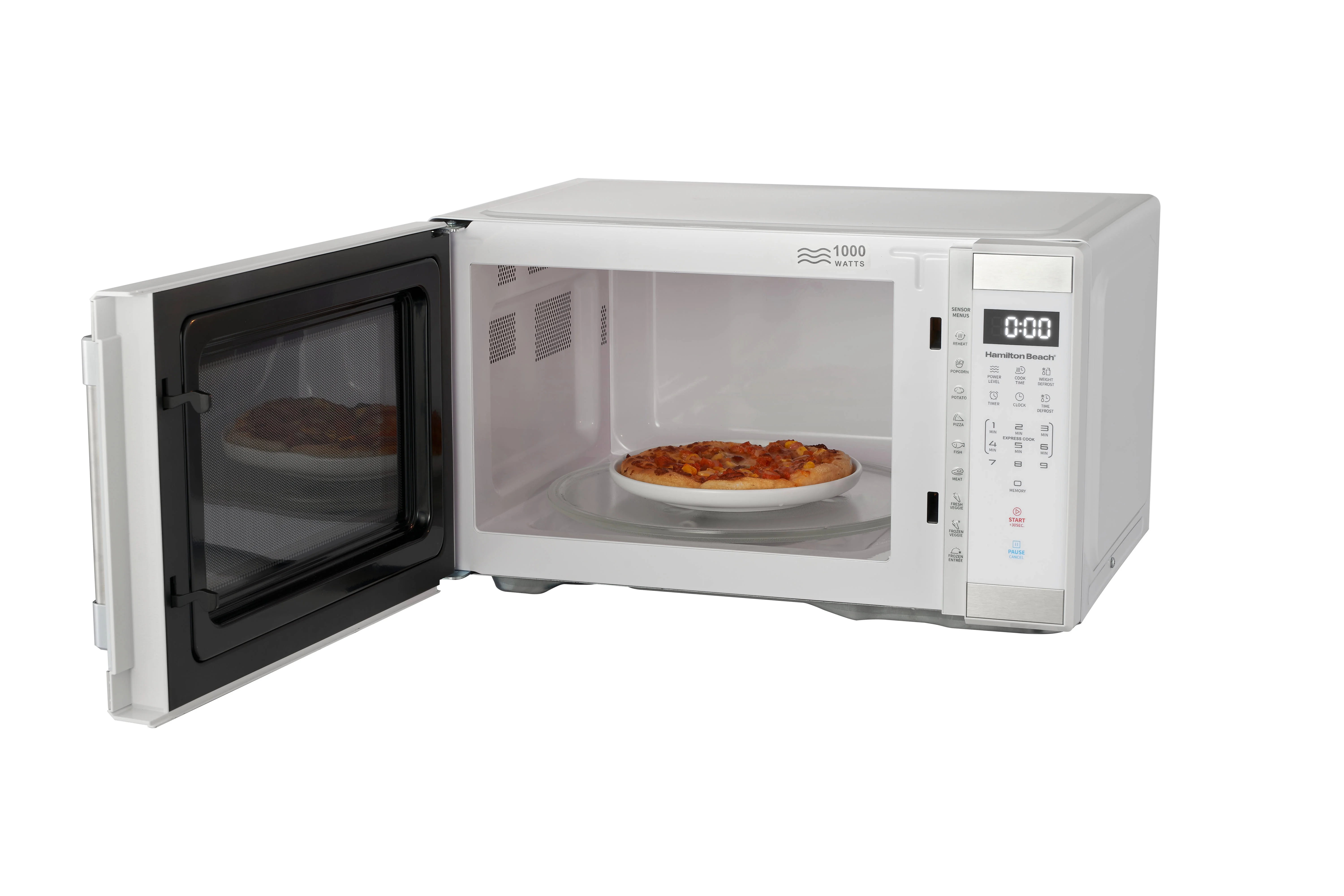 Hamilton Beach 1.1 Cu. Ft. Microwave Oven, Countertop, Black and Stainless Steel