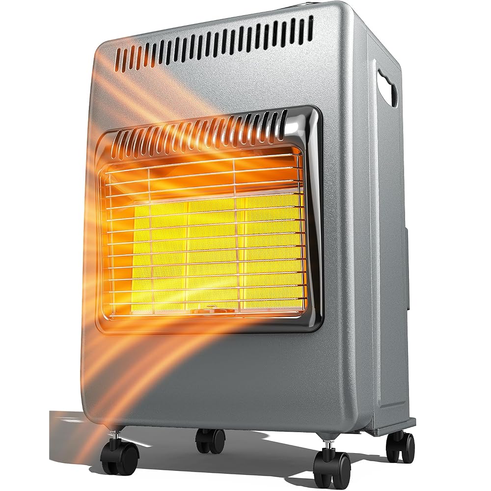 PAULINN Propane Heater Indoor Outdoor Patio Heaters 6000 to 18000 BTU 3 Modes for Patio, Garage, Camping, Shop, Black, Gray