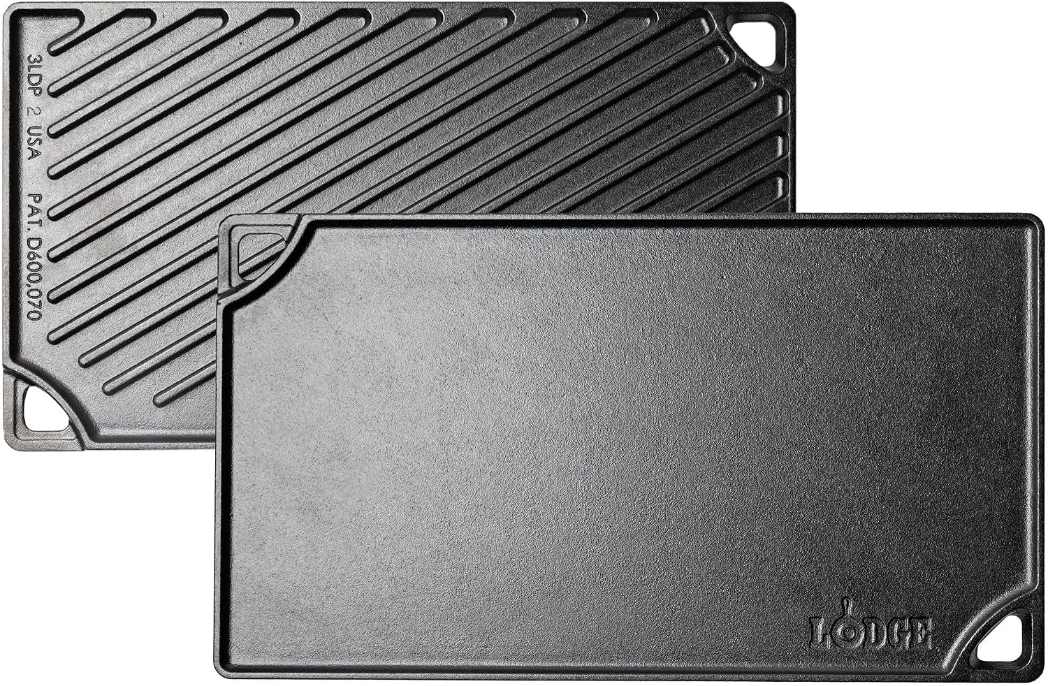 Lodge Reversible Cast Iron Grill/Griddle Pan, 16.75 x 9.5 Inches