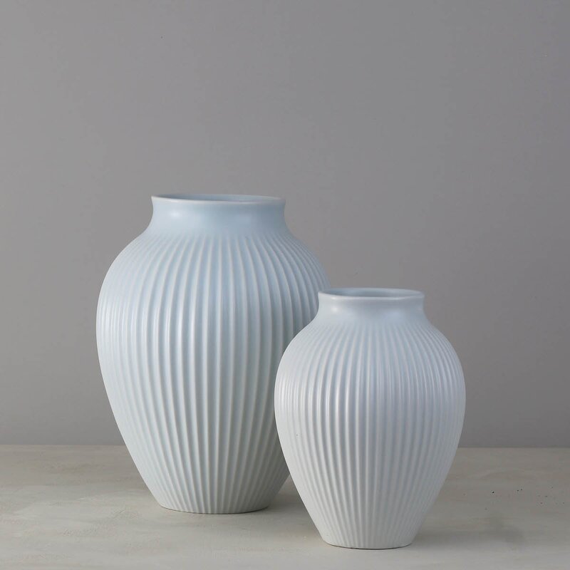 Ripple vase 20 cm matt isblå