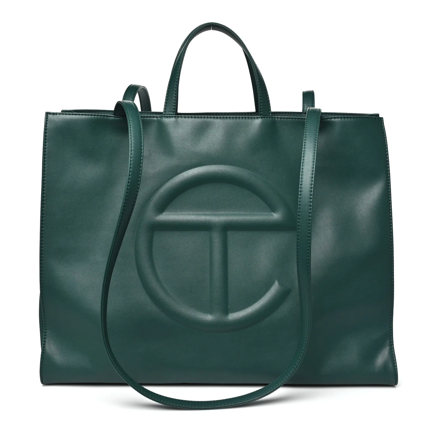 Vegan Leather Large Shopping Bag Dark Olive
