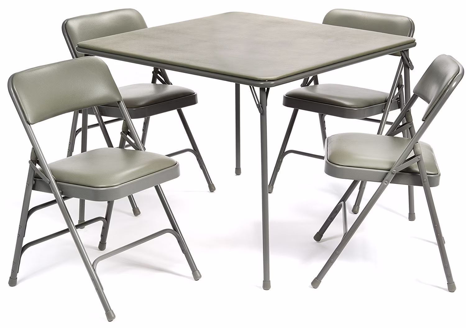5pc. XL Series 4 Folding Card Table and Triple Braced Vinyl Padded Chair Set, Commercial Quality, Beige, 30(Beige) - Image 7
