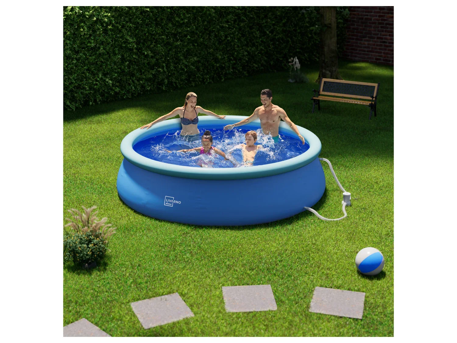 LIVARNO home Piscine gonflable Quick-Up,  300 x 76 cm