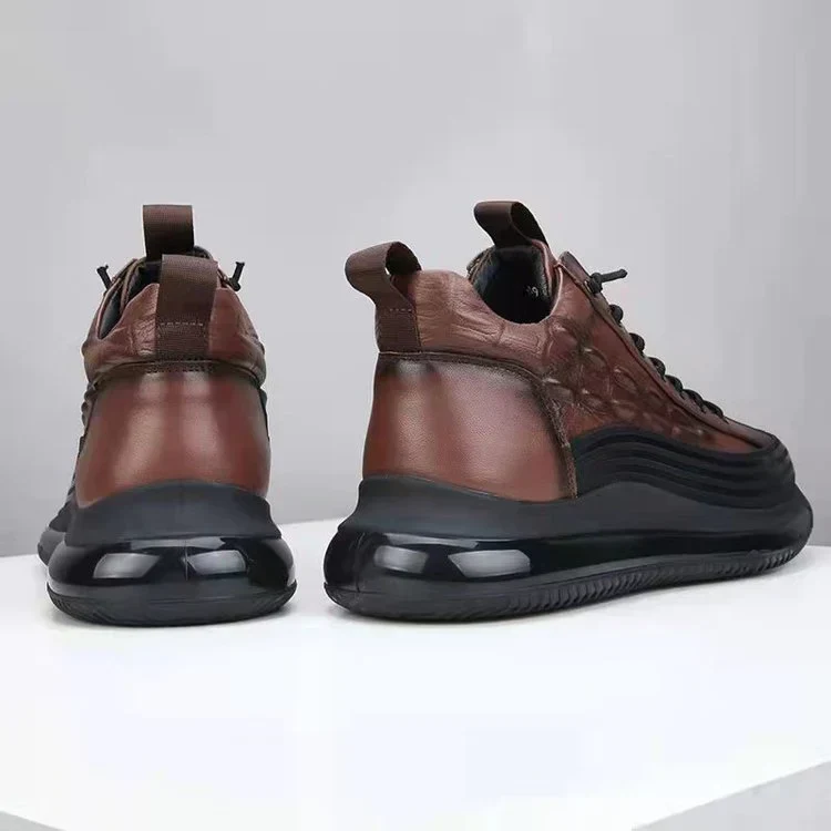Chaussures Décontractées Homme en Cuir de Vachette avec Coussin d’Air