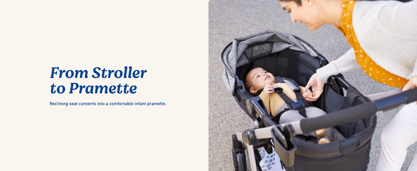 Graco Modes Pramette 3-in-1 Travel System reclining seat convertible comfortable infant pramette