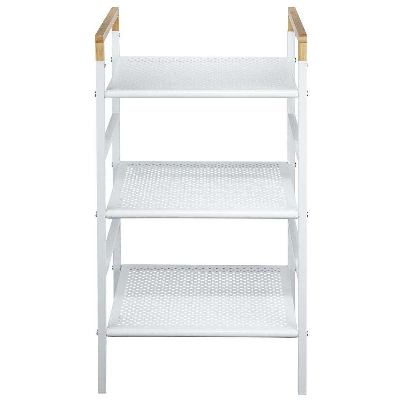 Desserte de salle de bains 3 niveaux métal blanc