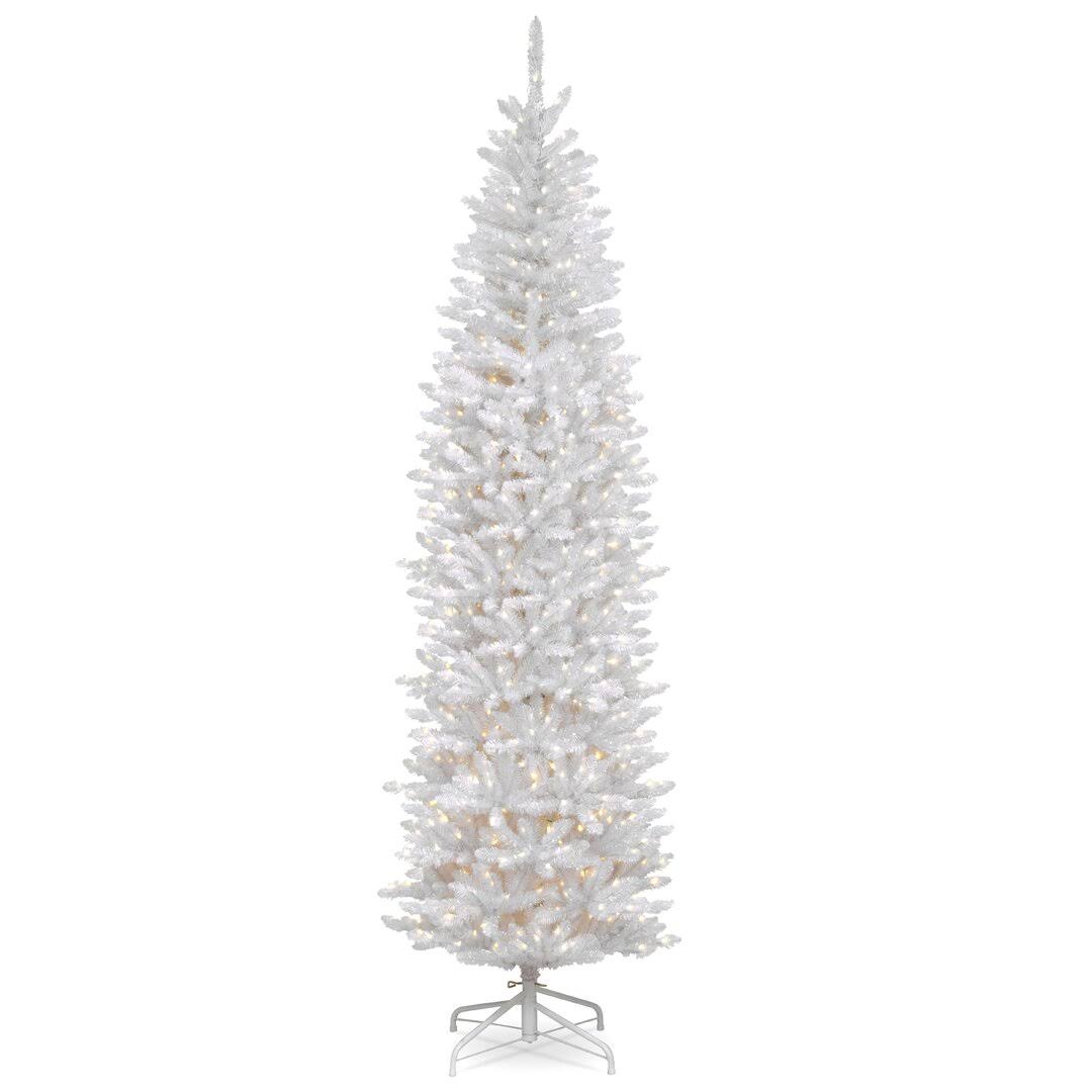 Kingswood Fir Slender White Realistic Artificial Fir Christmas Tree with Lights Andover Mills Size: 9'